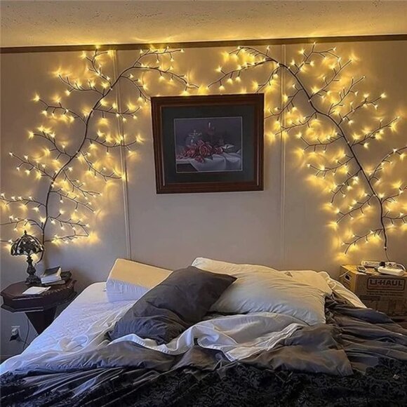 144 LED Willow Vine String Lights Flexible Garland - Christmas/Wedding, White - Picture 5 of 5